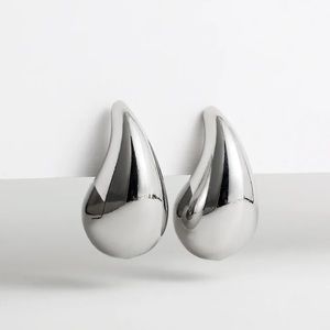 Silver Teardrop Clip-on Earrings